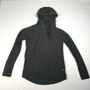 Sweaty Betty Escape Luxe Fleece Hoodie Women's XS Deep Green‎ Thumb Hole